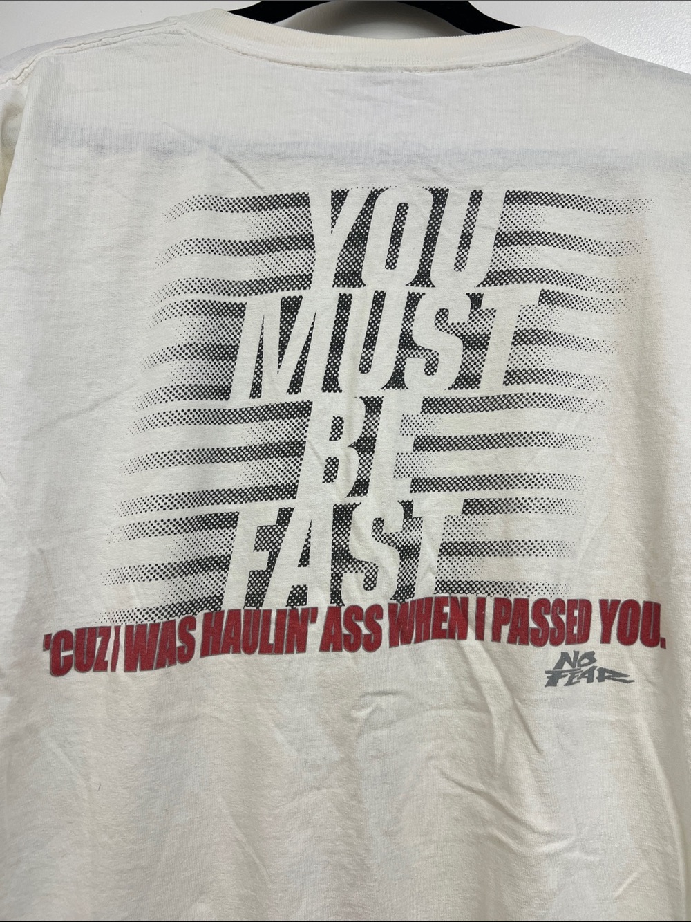 Vintage Y2K Early 2000s Original No Fear Men's Graphic T-Shirt You Must be Fast